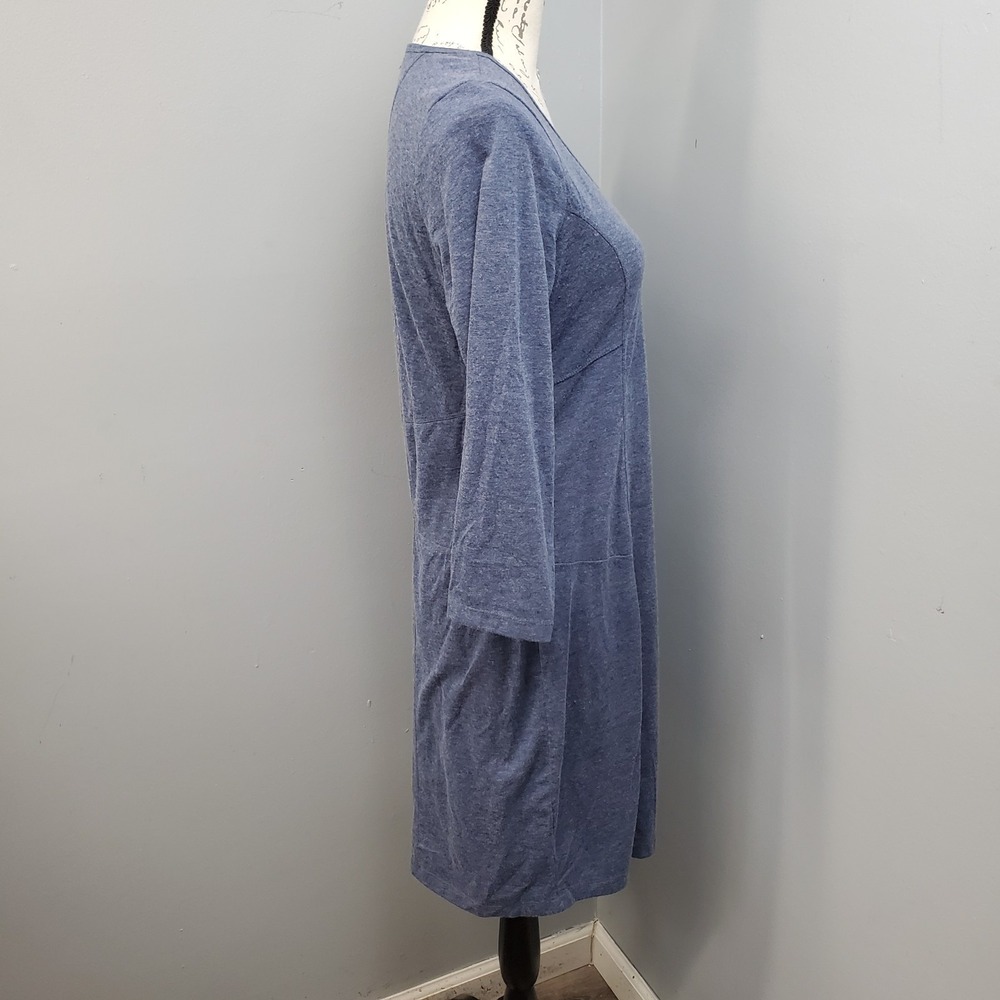 prAna Shift Dress Womens Medium Blue Long Sleeve Scoop Neck Boho Chic Pullover - Picture 6 of 7